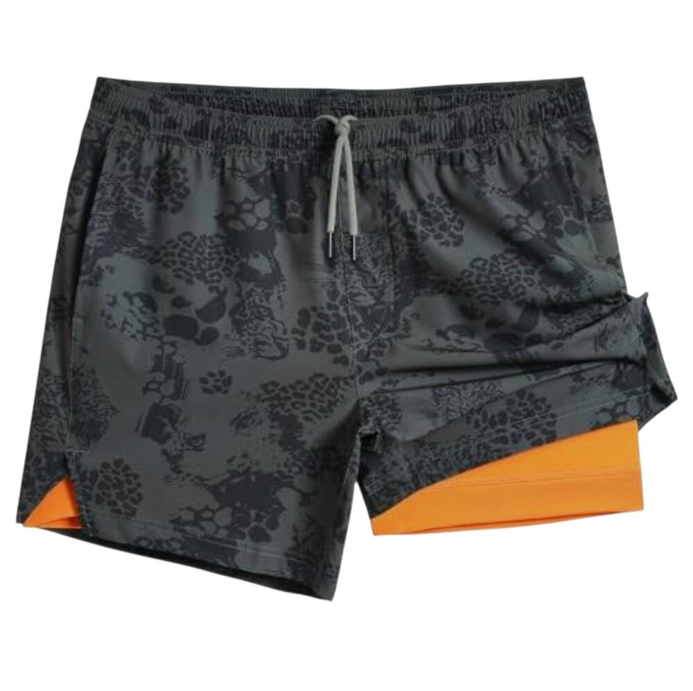 Maamgic Men's 2-in-1 Quick Dry Athletic Shorts African Pulse Inseam 5.5"  Size M
